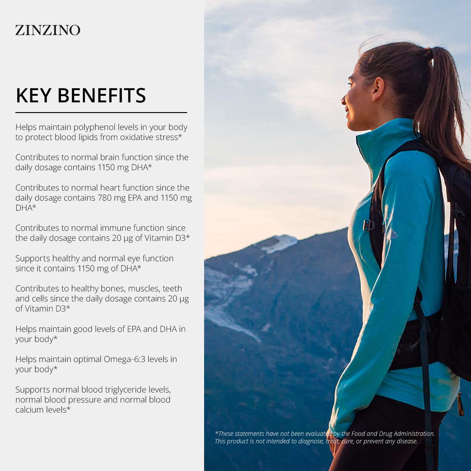 Zinzino - BalanceOil+ Vegan Lemon, Synergistic Blend with Marine Micro-Algae, Olive Oil, Ahiflower Seed Oil, Vegan Vitamin D3-300 ml ZINZINOAu supplements