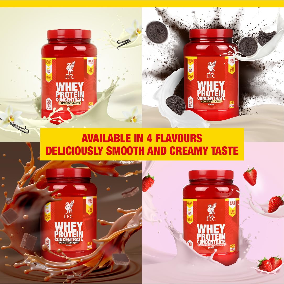 LFC Whey Protein Powder Strawberry Flavour 908g 15.5g Naturally-Occurring BCAAs 21g Protein Vector ConsumerAu supplements