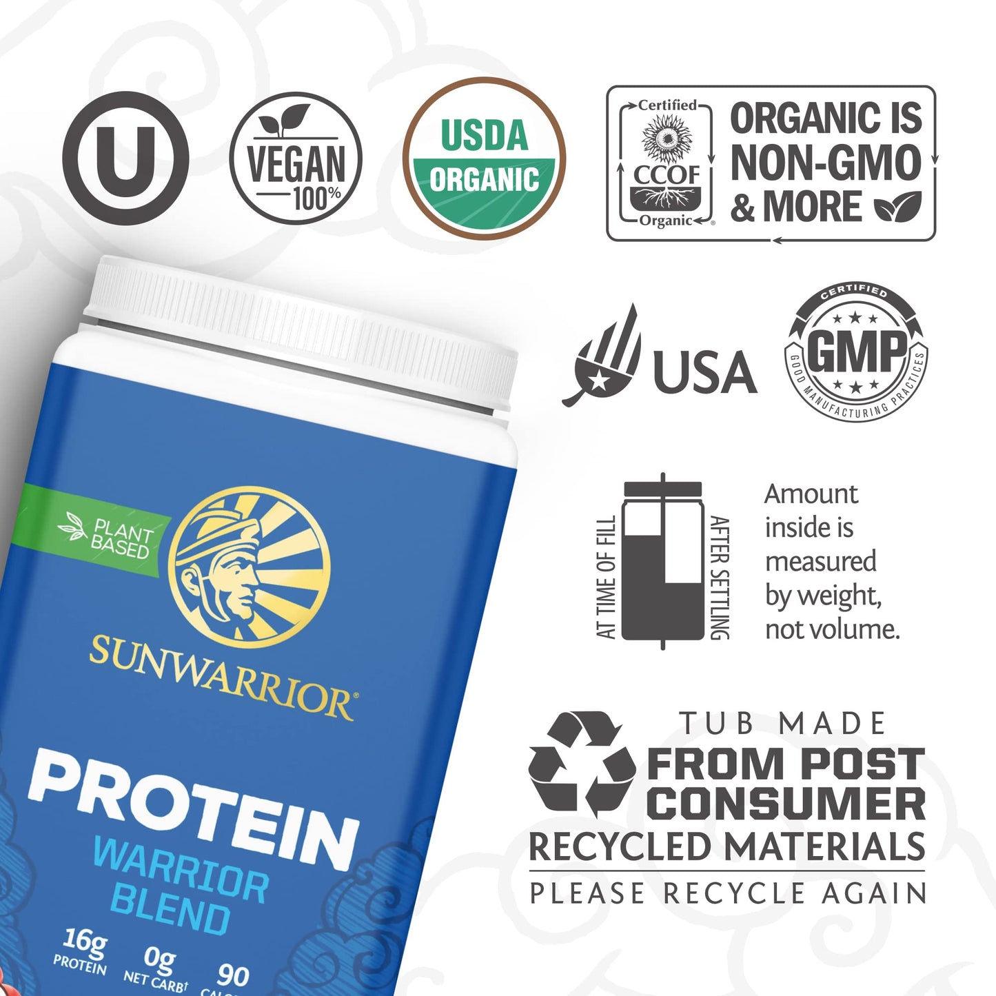 Vegan Protein Powder with BCAA | Organic Hemp Seed Protein Gluten Free Non-GMO SunwarriorUS supplements