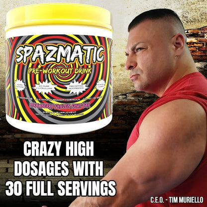 Spazmatic Pre-Workout Powder - 400mgs Caffeine - 6 Grams Pure Citrulline for Muscle TIM MURIELLO'S SPAZMATIC PRE-WORKOUT DRINKUS supplements