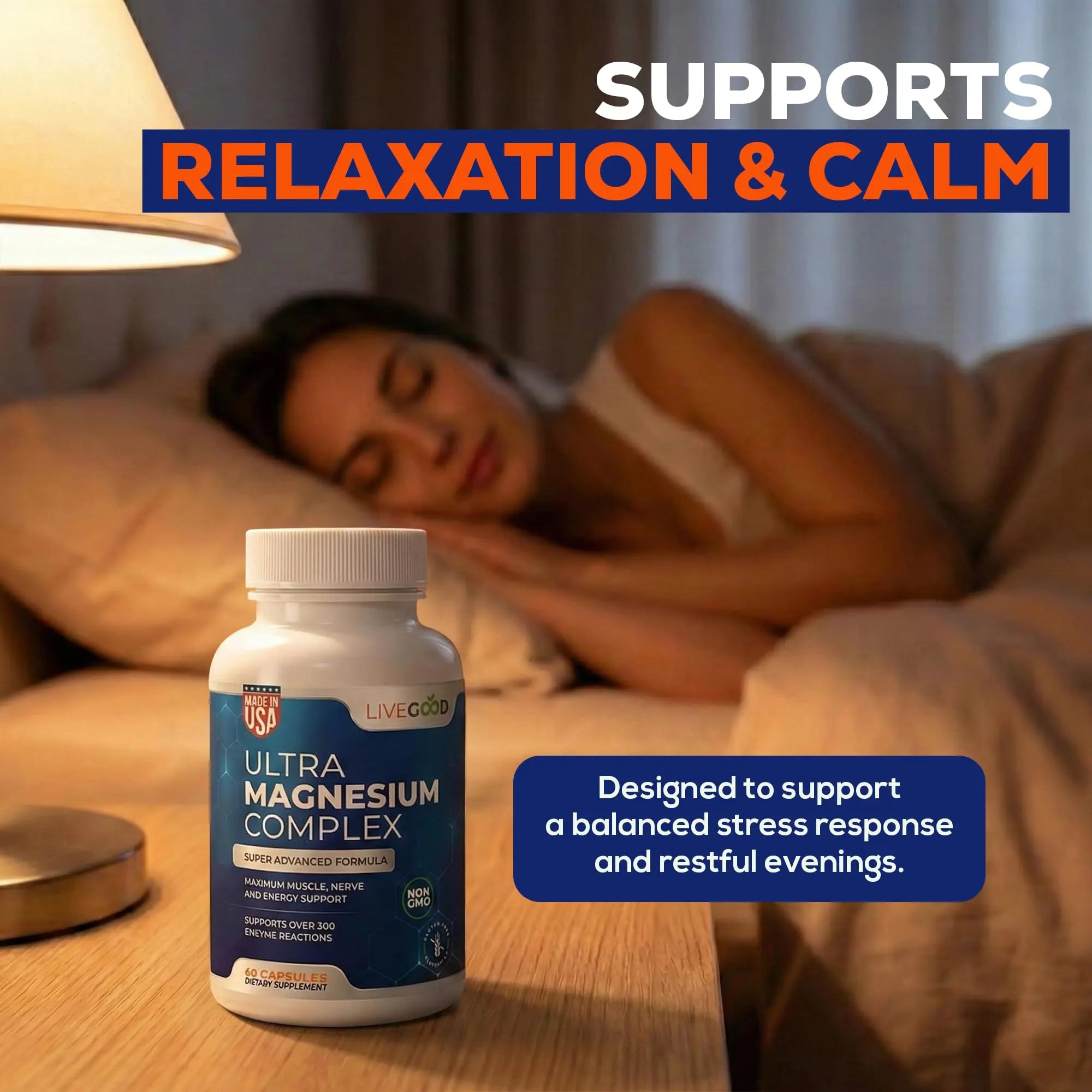 LiveGood™ Ultra Magnesium Complex, Organic Magnesium Glycinate and Gluconate for Muscle Recovery, Nerve Support & Relief – High Absorption Supplement, Vegan, Non-GMO, Made in USA, 60 Capsules LIVEGOODnz supplements