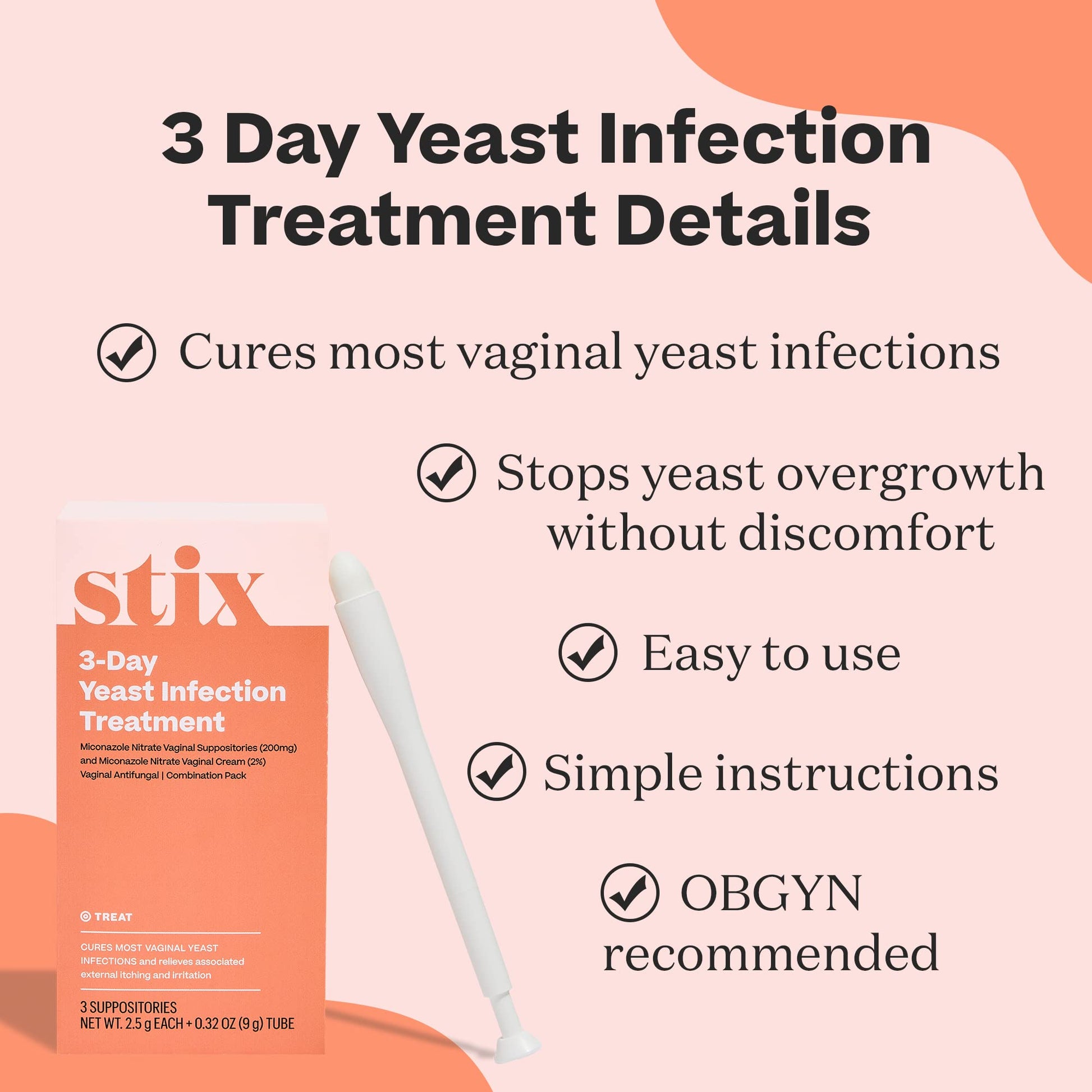 Stix Vaginal Health Probiotic & 3-Day Yeast Infection Treatment - Maintain pH Balance, Vaginal Microbiome Get StixAu supplements