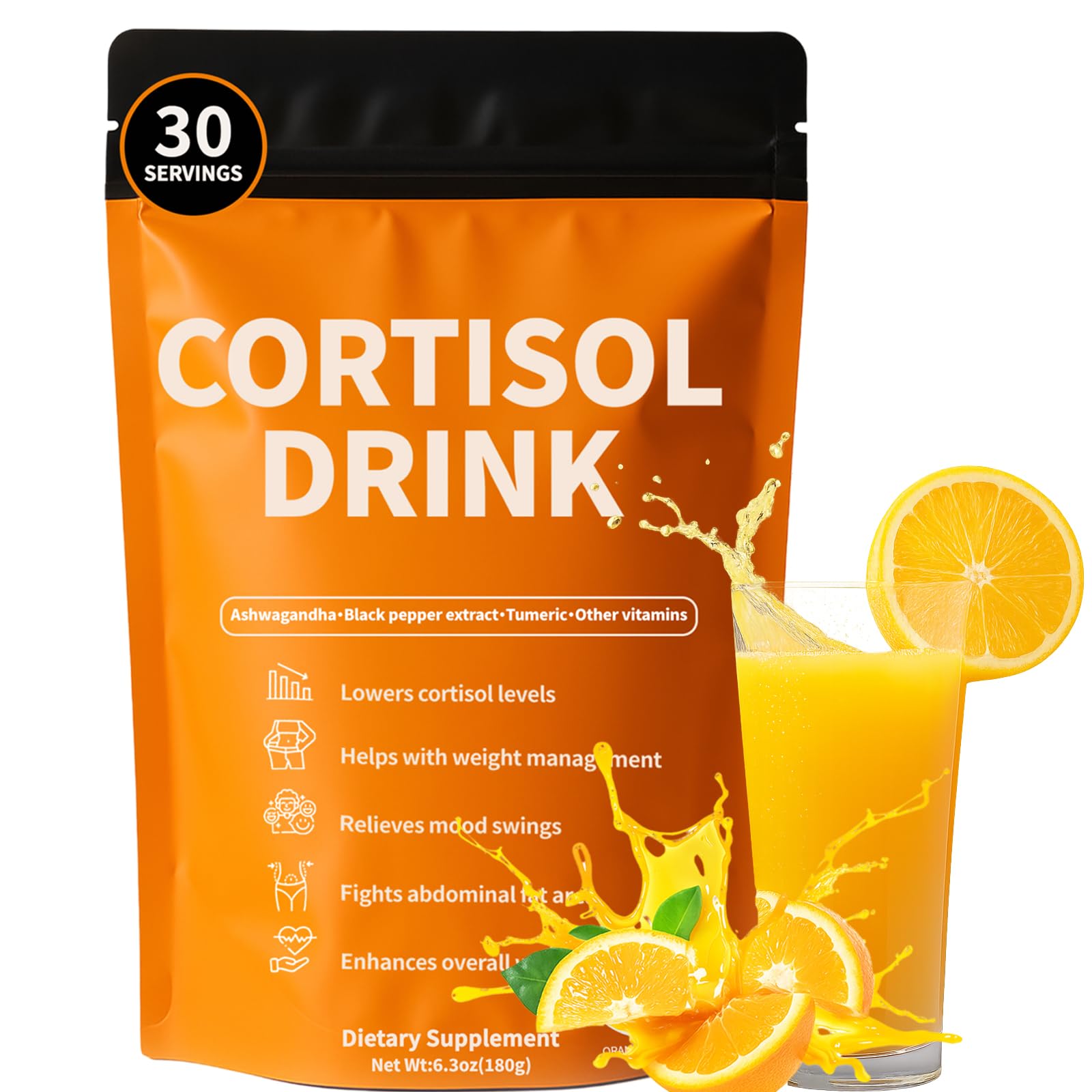 Rulinal Cortisol Drink Powder | Cortisol Supplements for Women | Ashwagandha, L-Theanine, Turmeric Root, Black Pepper Extract for Relax & Focus, Healthy Cortisol Levels, Mental Clarity, Vegan, 6.3oz RulinalAu supplements