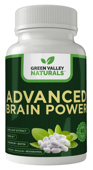 GREEN VALLEY NATURALS - Advanced Brain Power - Supports Healthy, Normal Brain Function, Focus and Concentration, clinically formulated to Support Healthy Brain Clarity. (1 Bottle, 60, Count) GREEN VALLEY NATURALSAu supplements