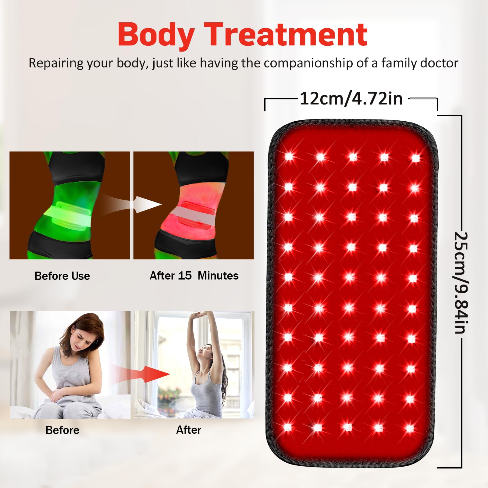 Red Light Therapy Belt, Infrared Light Therapy for Body, Wearable Wrap with Timer GMOWNWAu supplements