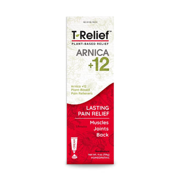 T-Relief Arnica +12 Cream Natural Actives for Back Pain Joint Soreness Muscle Aches & Stiffness, Whole Body Fast Acting Relief for Women & Men - 4 oz MediNaturaAu supplements