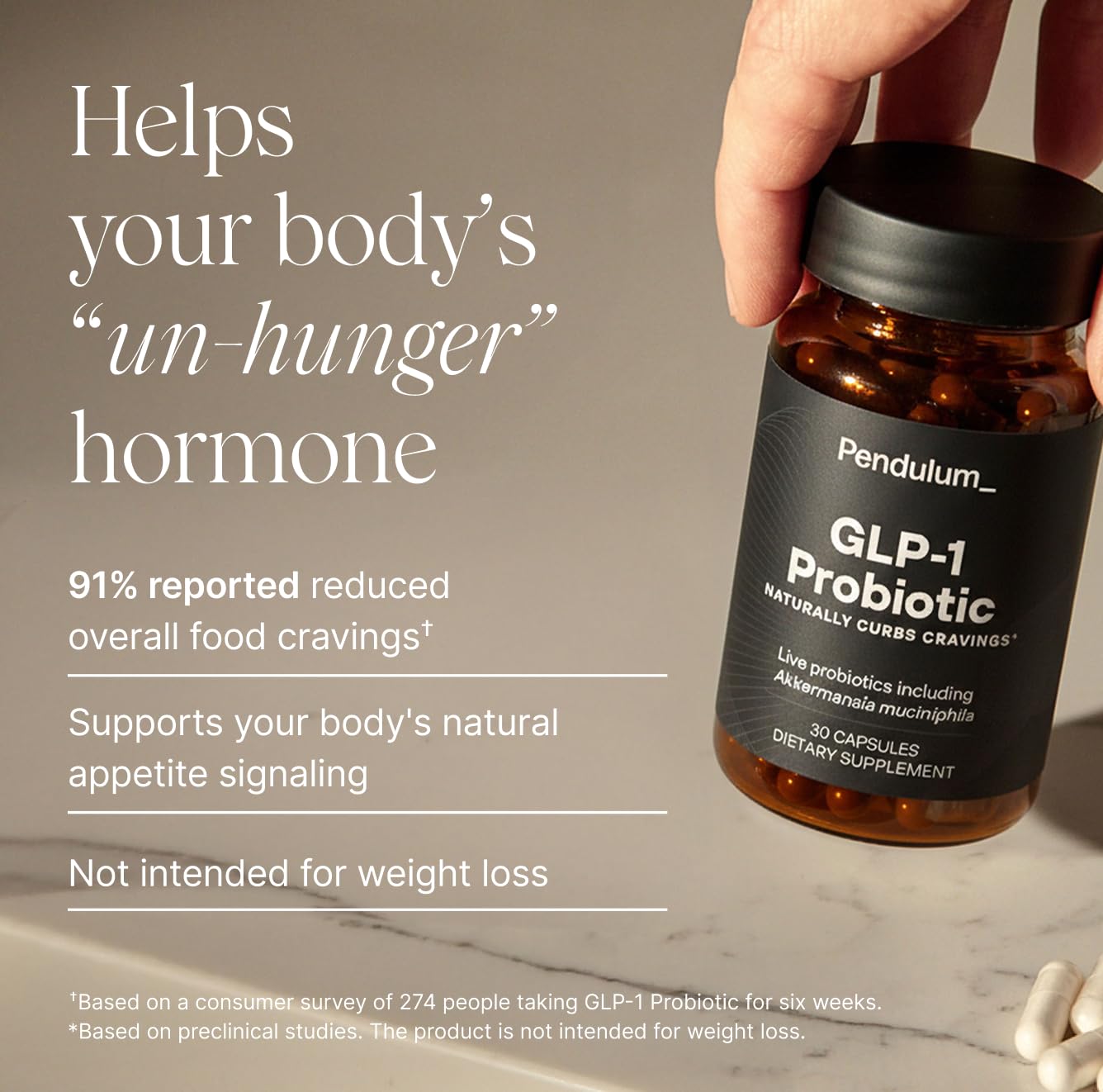 Pendulum GLP-1 Probiotic – Supports Appetite Control and Craving Management, Naturally | Improves Regularity & Gut Health with Akkermansia & Other Strains (30 Capsules) PendulumUS supplements