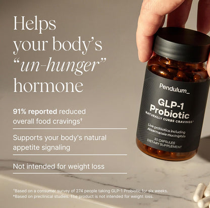 Pendulum GLP-1 Probiotic – Supports Appetite Control and Craving Management, Naturally | Improves Regularity & Gut Health with Akkermansia & Other Strains (30 Capsules) PendulumUS supplements