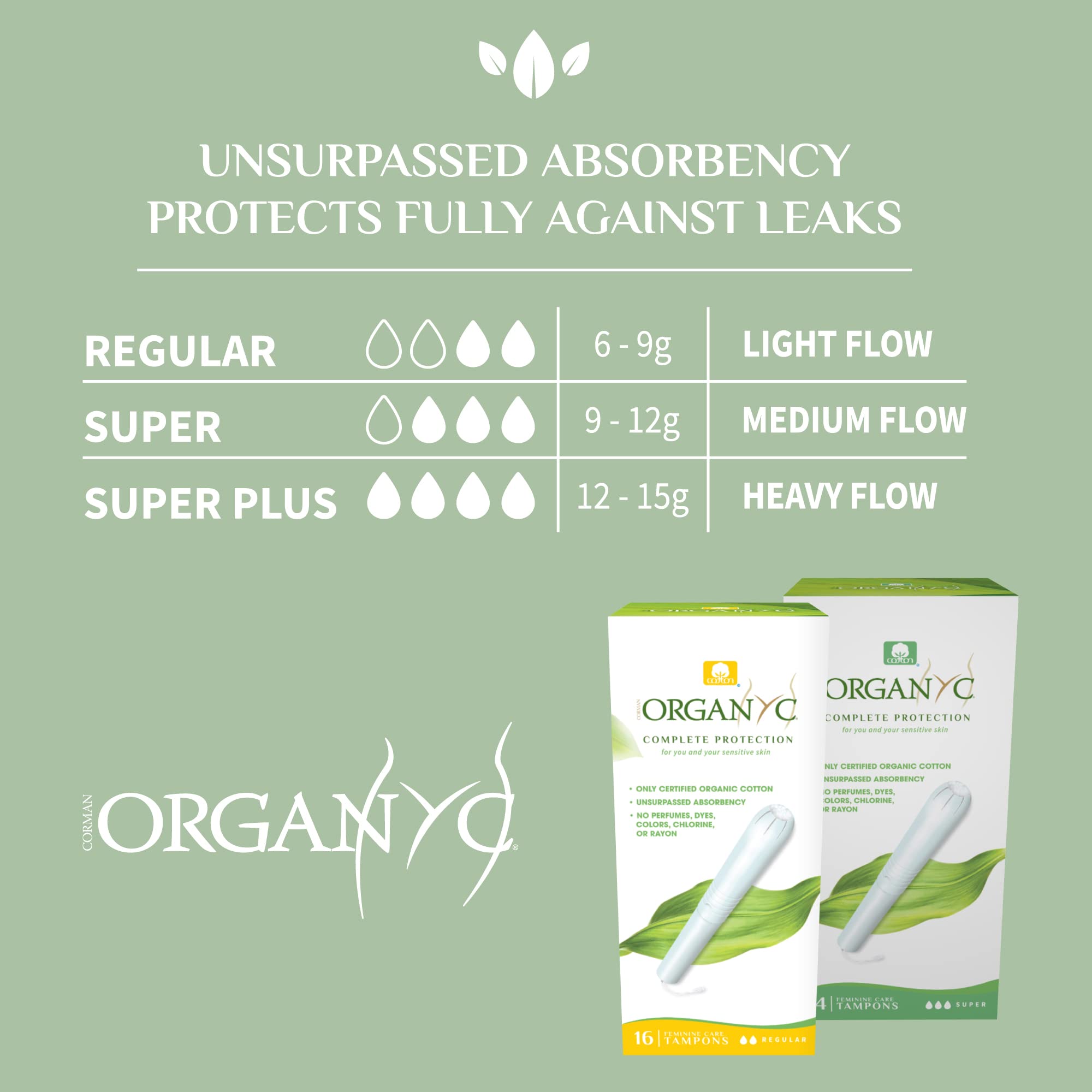 Organyc 100% Certified Organic Cotton Tampons - Cardboard Applicator, Free from Chlorine, Perfumes OrganycAu supplements