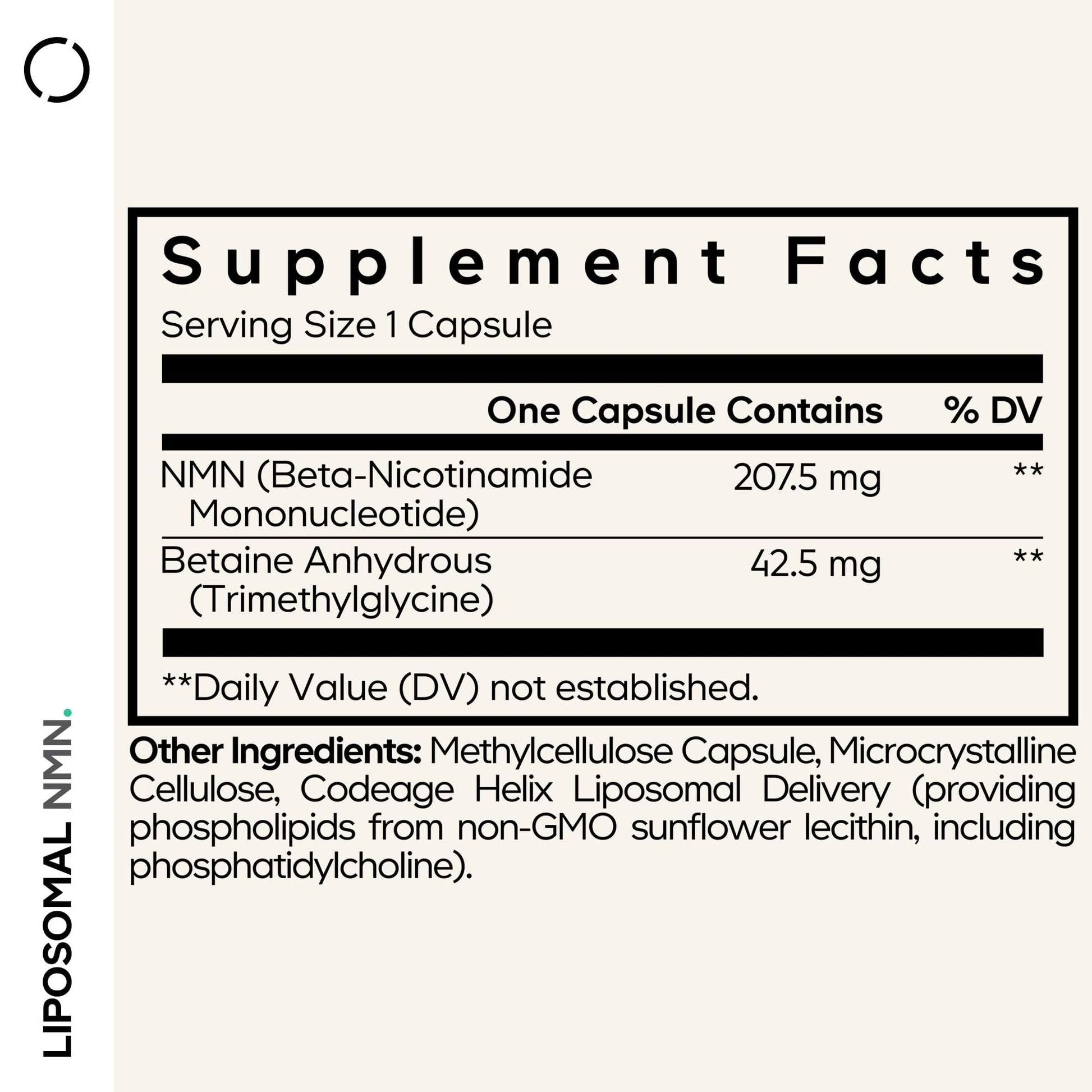 Codeage Liposomal NMN & TMG Supplement - Nicotinamide Mononucleotide NAD+ Precursor, Betaine Anhydrous Trimethylglycine TMG - Non-GMO - 30 Capsules CodeageAu supplements