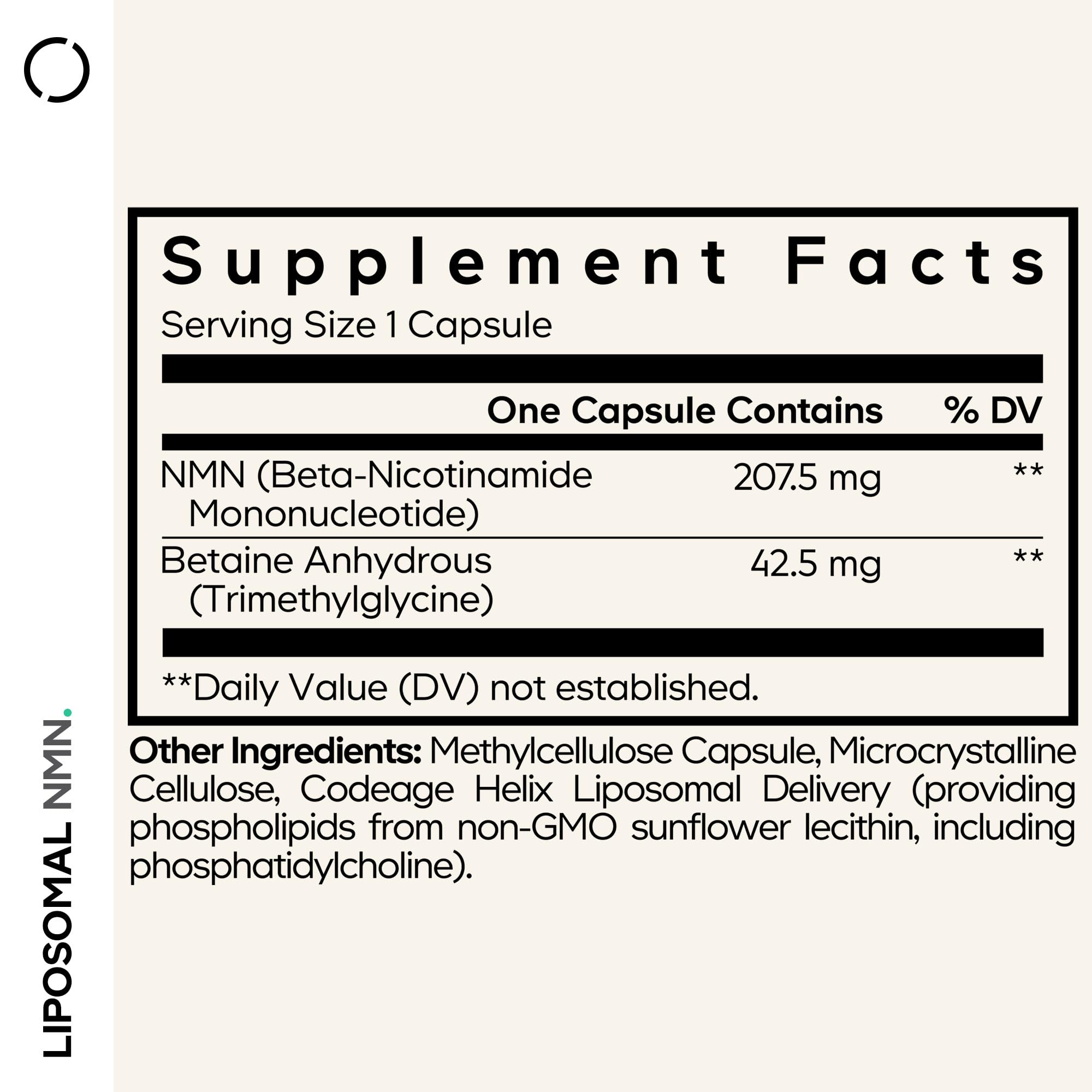 Codeage Liposomal NMN & TMG Supplement - Nicotinamide Mononucleotide NAD+ Precursor, Betaine Anhydrous Trimethylglycine TMG - Non-GMO - 30 Capsules CodeageAu supplements