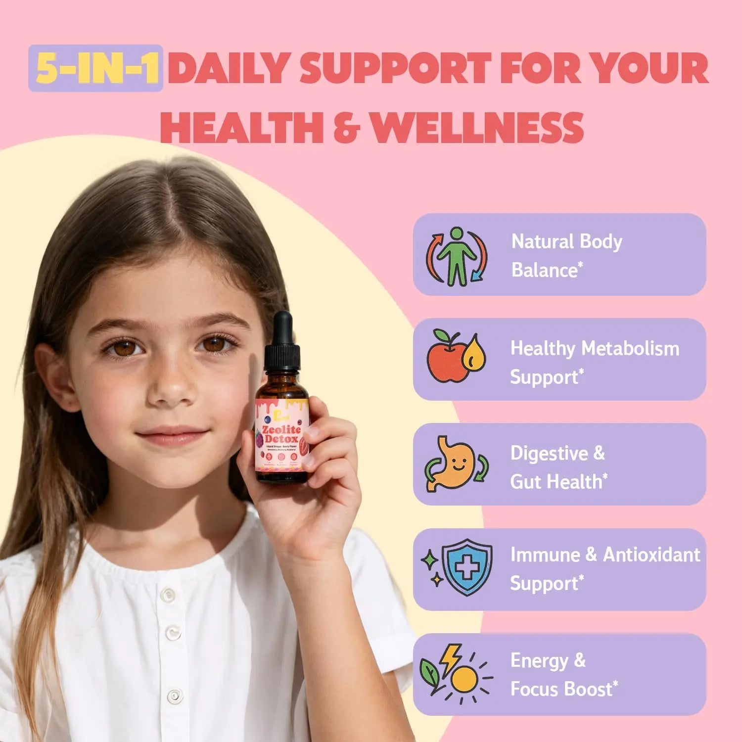 Zeolite Detox Drops for Kids & Kidney Cleanse Drops for Adults - Liquid Supplement Duo with Vitamins C B12 D3, Cranberry, Chanca Piedra, Milk Thistle & Herbal Blend - Mixed Berry & Cranberry Flavor, 6 Pavintrixnz supplements