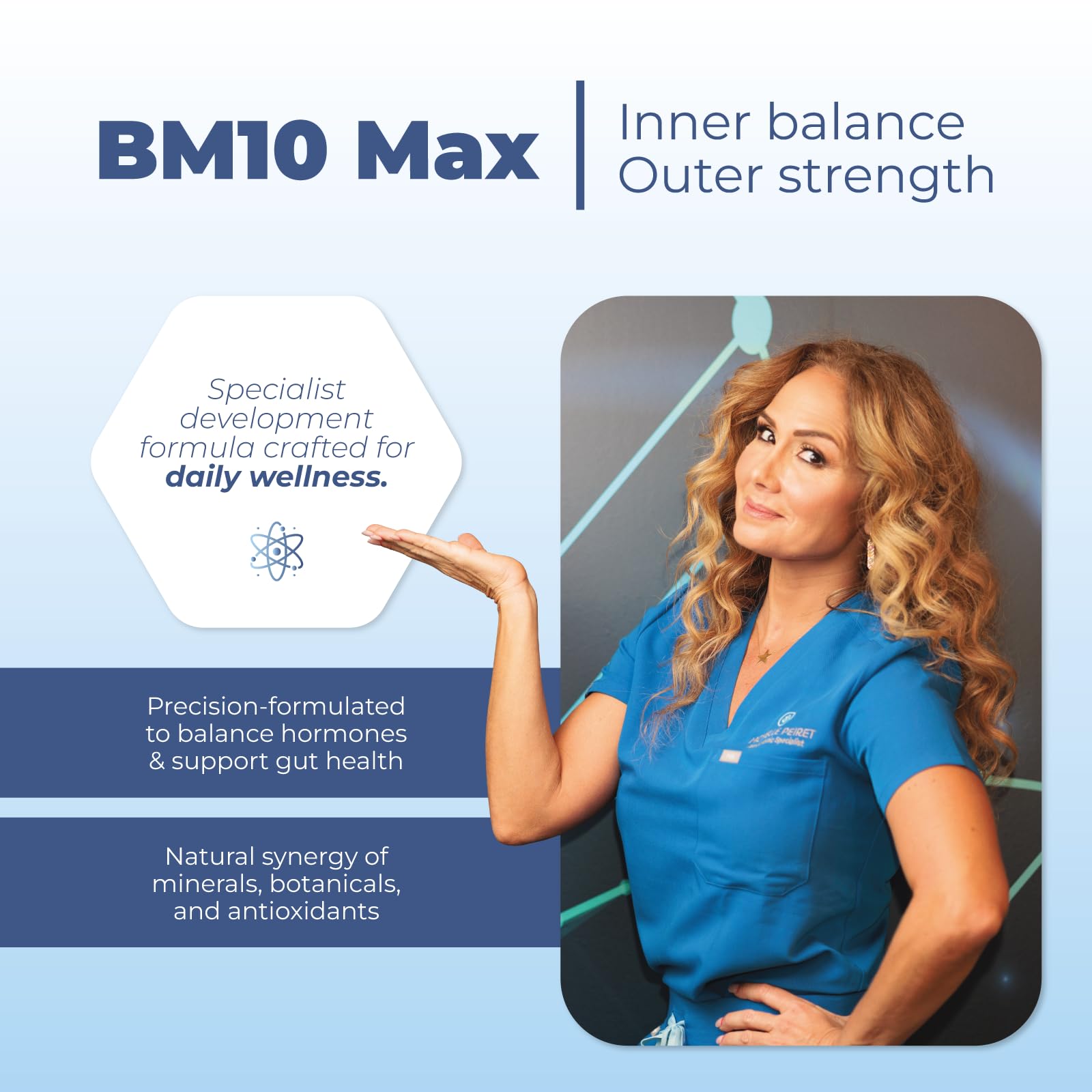 Michelle Peiret BM10 Max | Boron Supplement for Men & Women | Boron Complex with Zinc, Biotin 10,000 mcg, MSM, Silica, Saw Palmetto | Hair Skin & Nails + Trace Mineral Support | 60 Veg Capsules Michelle PeiretAu supplements