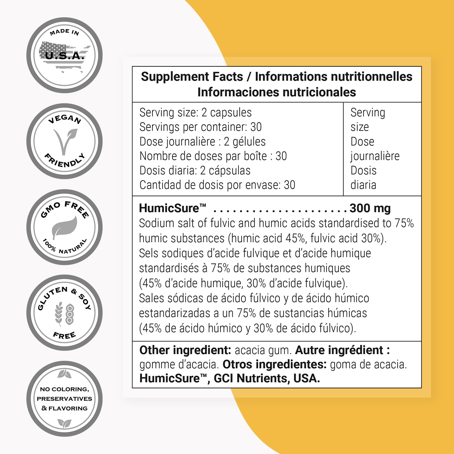 Supersmart - Humic and Fulvic Acid Supplement 300mg per Day (Patented & High Strength) - Fulvic Humic Mineral Blend | Non-GMO & Gluten Free - 60 Vegetarian Capsules SupersmartAu supplements
