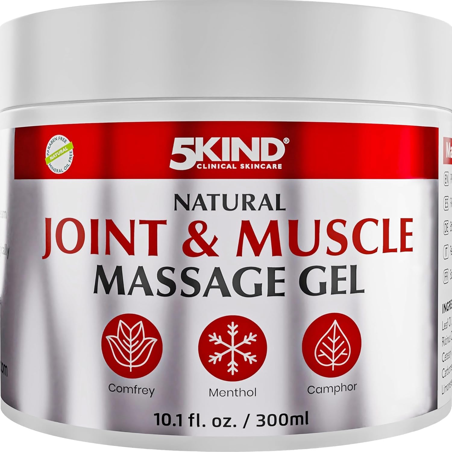 Natural Joint & Musccle Therapy Gel 10.1 Fl Oz- Calendula Cream with Camphor, Comfrey & Menthol - High Strength Revitalising Muscle Rub- Joint Gel for Muscles, Back, Knees, Neck & Shoulders 5Kind 5kind clinical skincareAu supplements