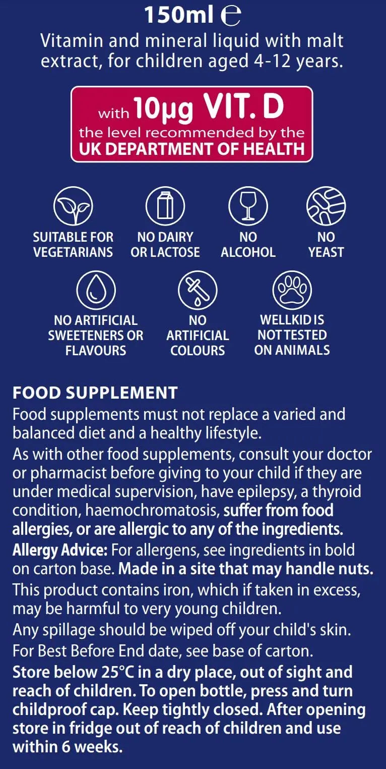 Wellkid by Vitabiotics Multi-Vitamin Liquid 150ml WellkidAu supplements