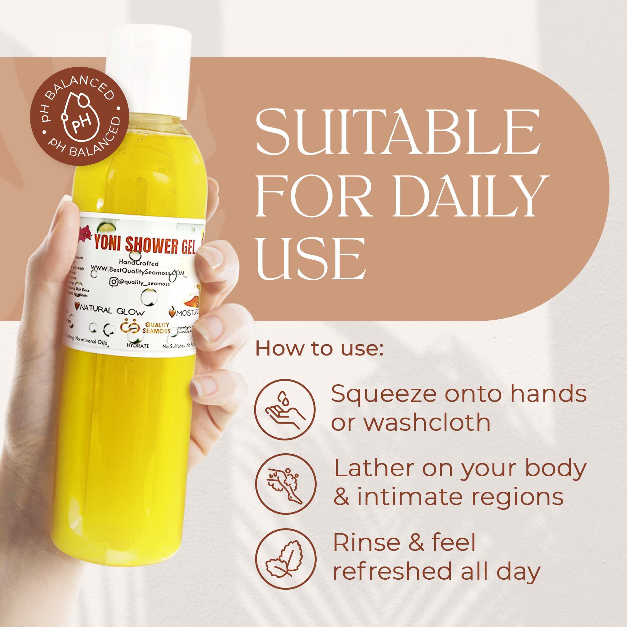 Ph Balance Feminine Wash - Vee Health & Yoni Wash Shower Gel- Use with Yoni Oil. Moisturizing Calendula Quality Seamoss and Yoni OilAu supplements