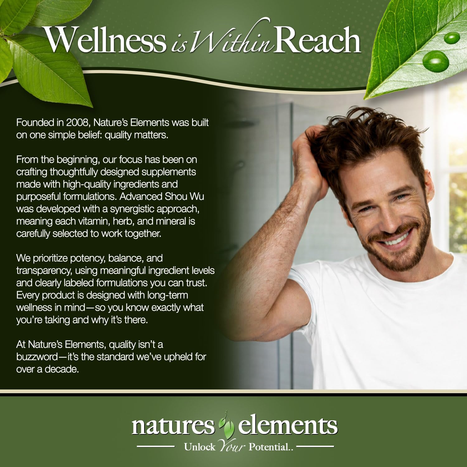 Natures Elements Advanced Shou Wu for Gray Hair – Prepared He Shou Wu for Hair Growth with Biotin, Bioperine, Fo-Ti Root & More – 100% Natural – 60 Tablets – Non-GMO, Gluten-Free Natures ElementsAu supplements