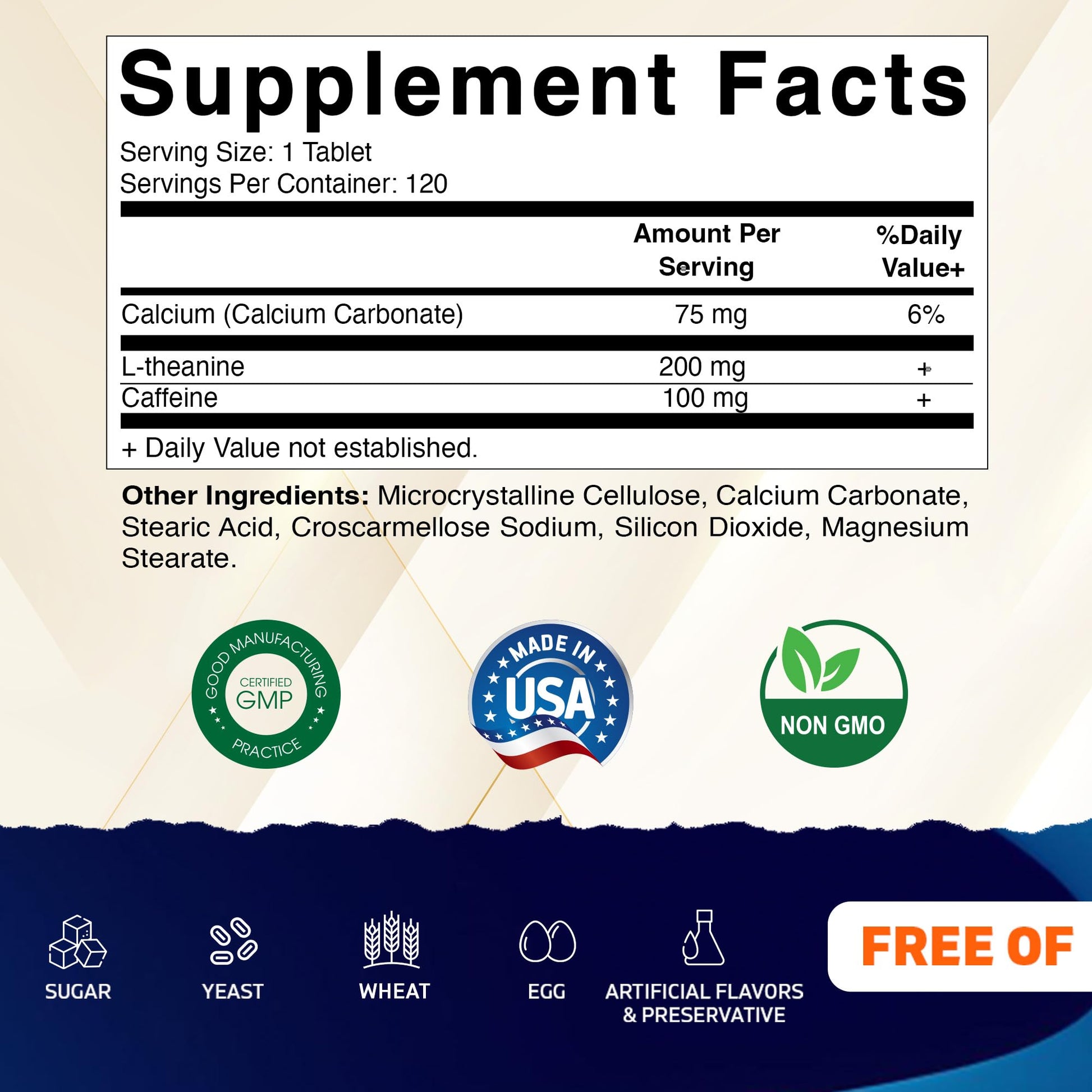 Vitamatic L-Theanine 200mg with Caffeine 100mg – 120 Vegetarian Tablets Nootropic Supplement for Focused Energy & Mental Clarity VitamaticAu supplements