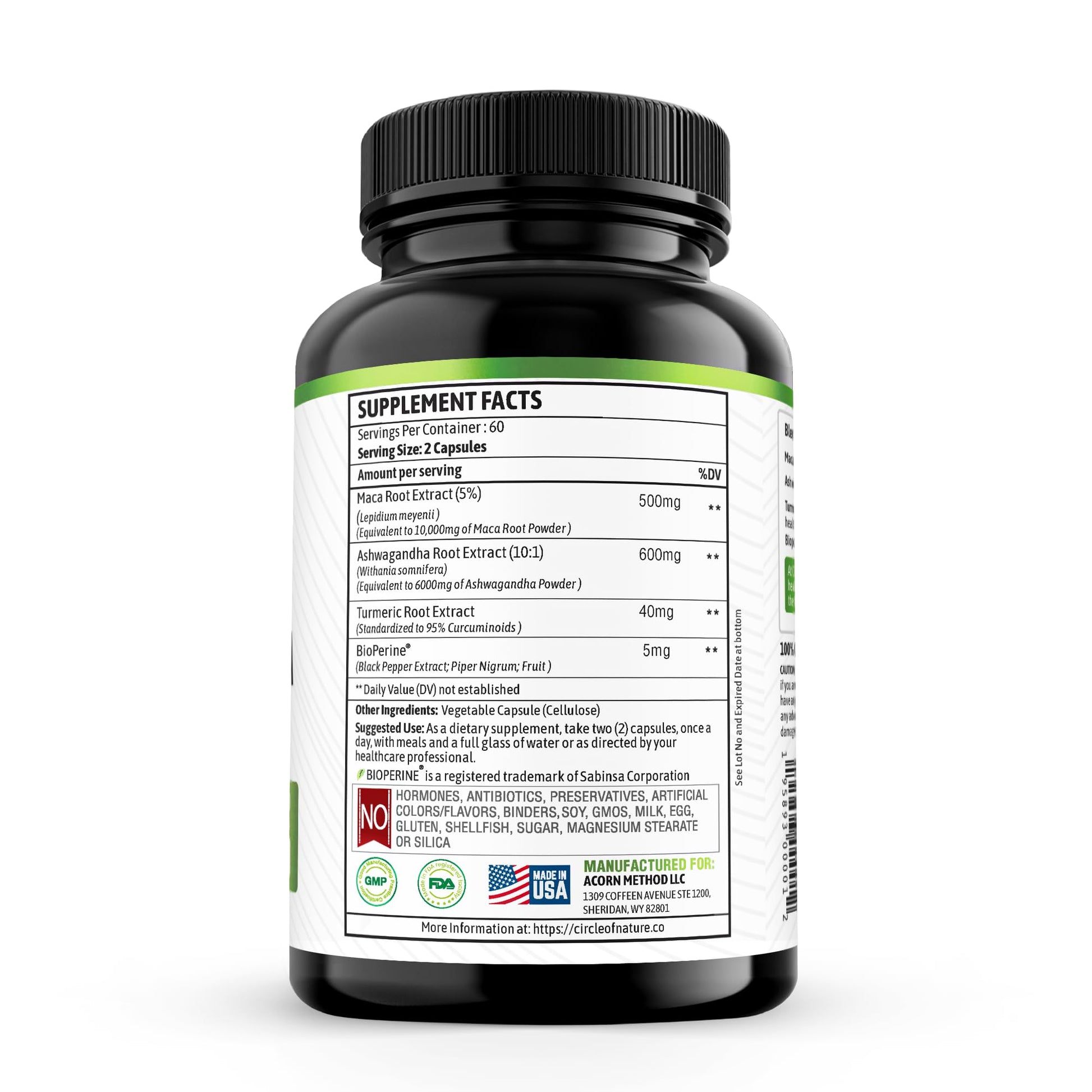 Maca Root 10,000 mg, Ashwagandha 6000mg Extract, Capsules for Men & Women CIRCLE OF NATUREAu supplements
