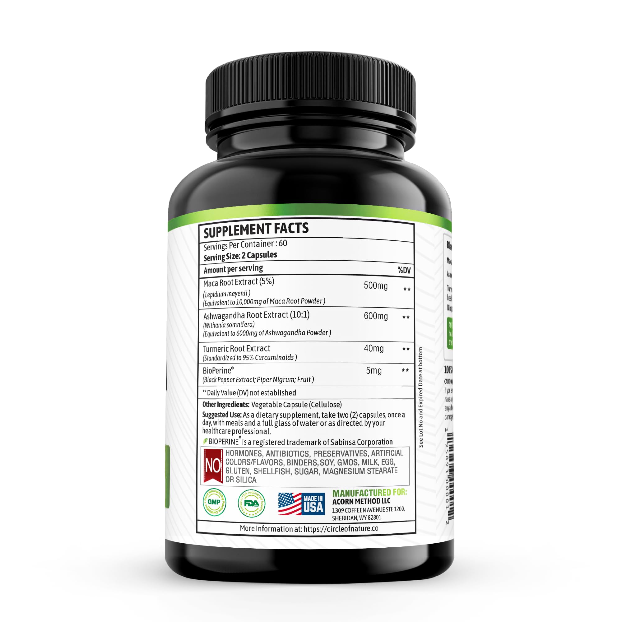 Maca Root 10,000 mg, Ashwagandha 6000mg Extract, Capsules for Men & Women CIRCLE OF NATUREAu supplements