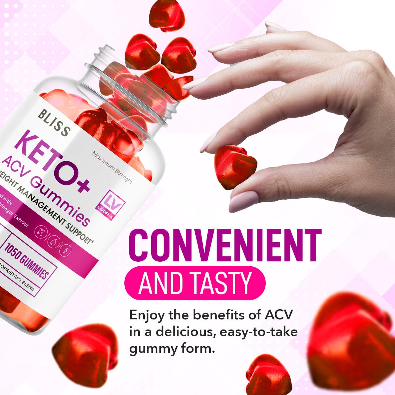 5 Pack - Bliss Keto ACV Gummies Advanced Weight Loss, Bliss ACV Active Gummies LIVORKAUS supplements