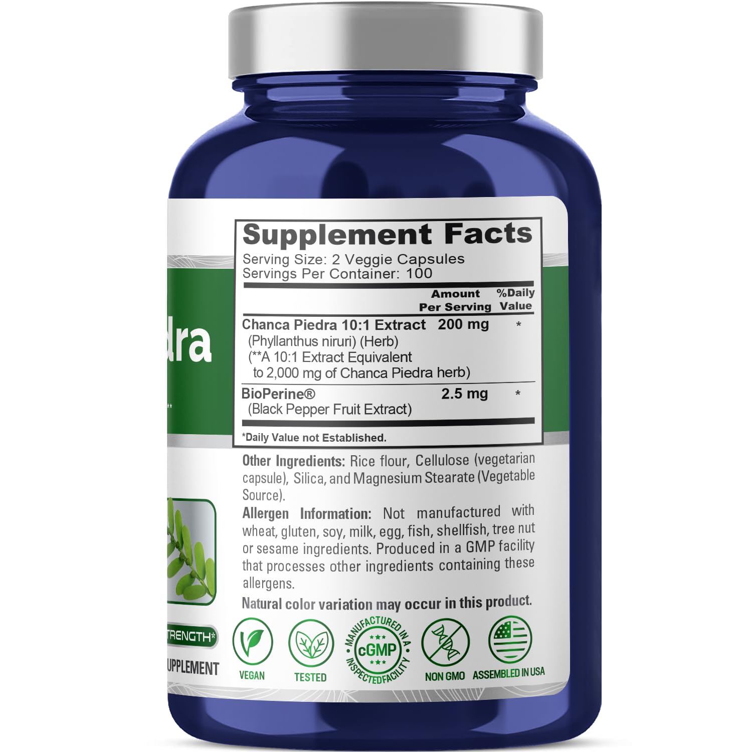 NusaPure Chanca Piedra 2000mg | 200 Veggie Caps | Herbal Extract Supplement | Extract 10:1, Non-GMO, Bioperine & Vegan | 100 Servings per Bottle NusaPureAu supplements