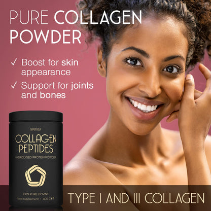 Premium Collagen Powder - Collagen Supplements for Women & Men - Pure Bovine Collagen Peptides 400g SuperSelfUS supplements