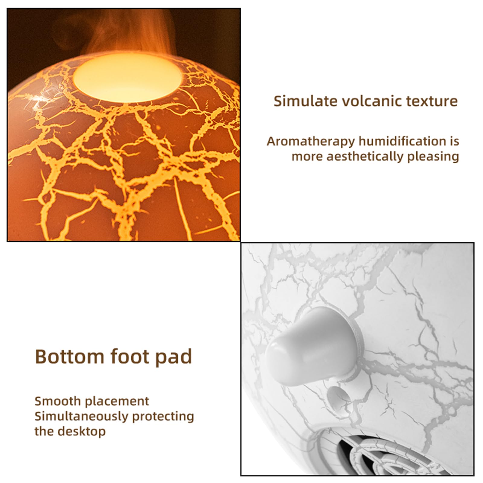 Volcano Humidifier Flame Aromatherapy Diffuser, 7 Colors Flame 200ml Essential Oil Diffusers cjcAu supplements