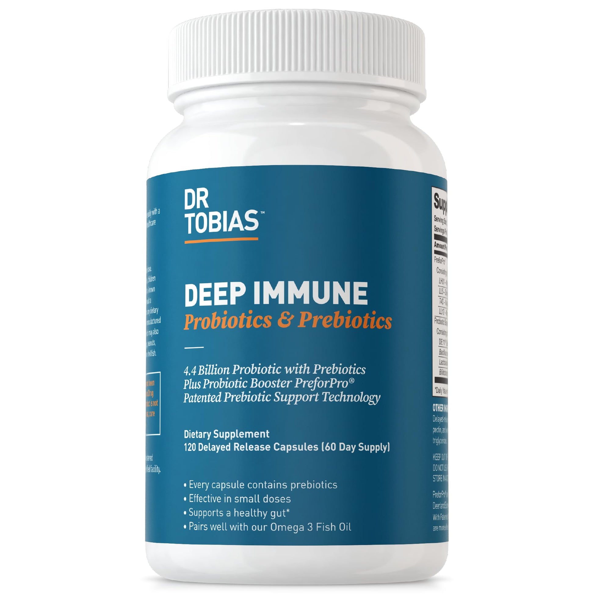 Dr. Tobias Deep Immune Probiotics & Prebiotics, 4.4 Billion CFU Probiotics for Women Dr. TobiasUS supplements
