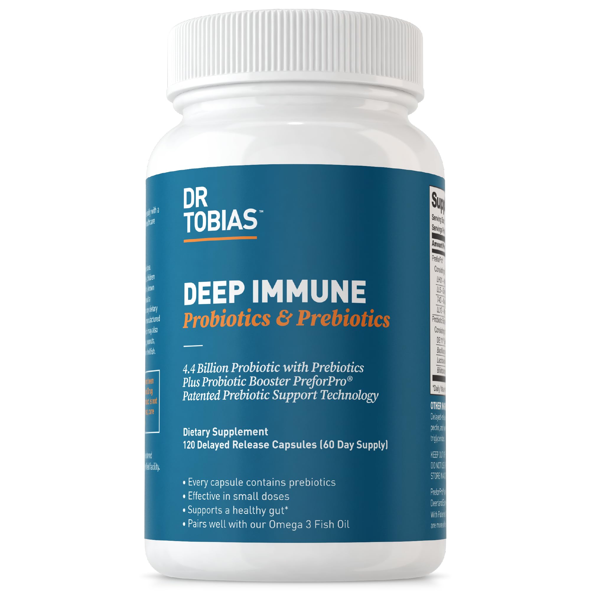 Dr. Tobias Deep Immune Probiotics & Prebiotics, 4.4 Billion CFU Probiotics for Women Dr. TobiasUS supplements