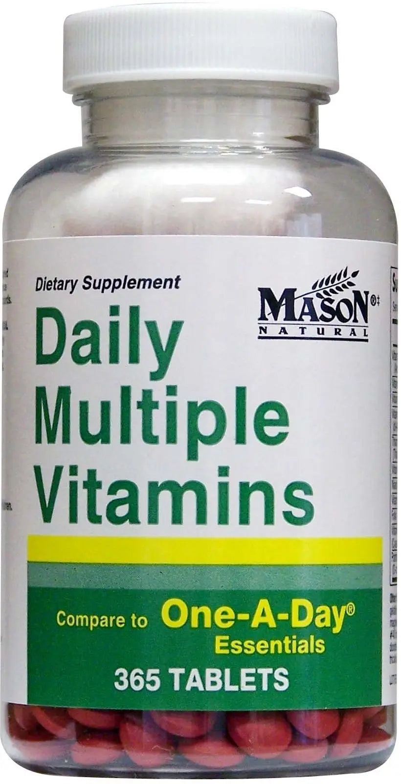 Daily Multiple Vitamins Compare to One A Day Essentials Multivitamin Multimineral Supplement 365 Tablets per Bottle Pack of 2 Total 730 Tablets MASON NATURALAu supplements