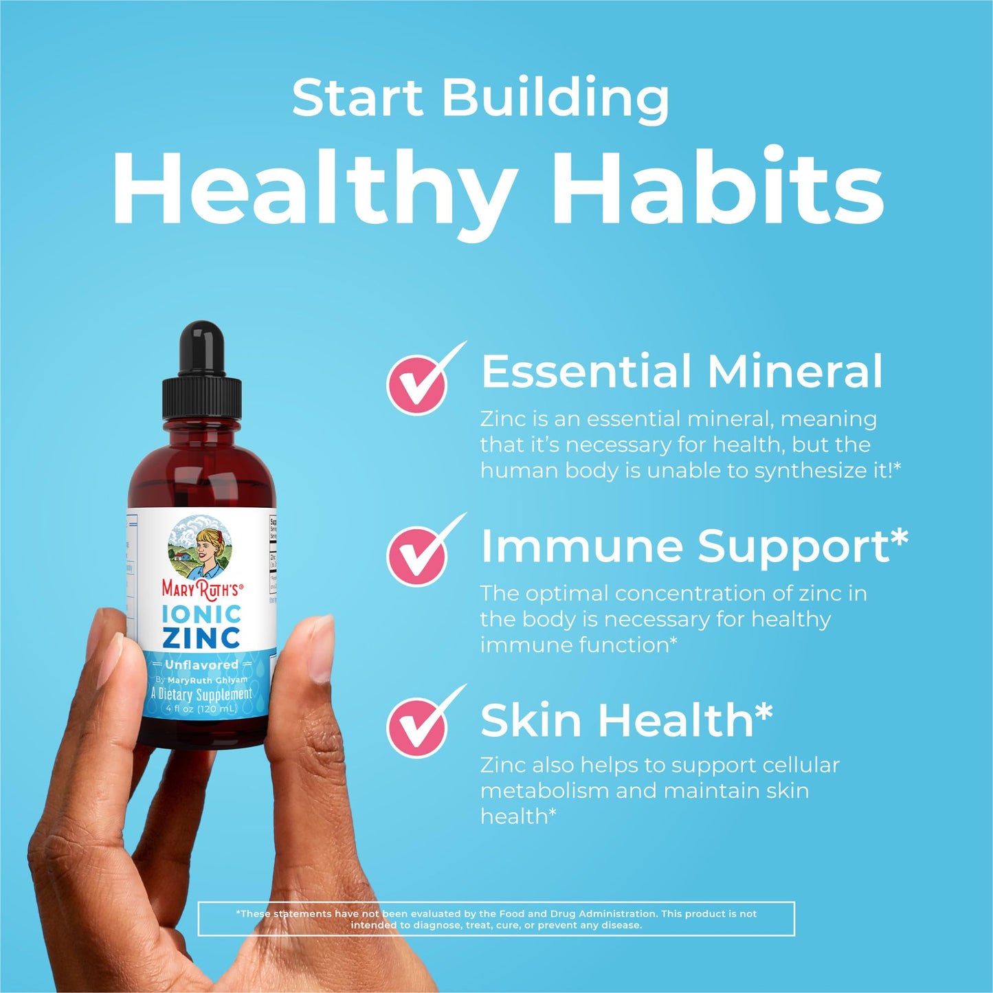 MaryRuth Organics Zinc Supplement for Immune Support, Immune Support Supplement for Kids, Ages 4-13, Zinc Sulfate, Vegan, USDA Organic, Glycerin Based, 2 Fl Oz MARYRUTH'SUS supplements