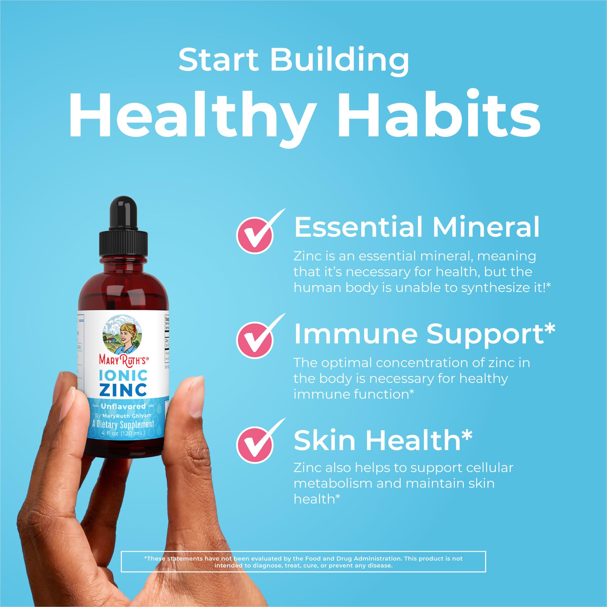 MaryRuth Organics Zinc Supplement for Immune Support, Immune Support Supplement for Kids, Ages 4-13, Zinc Sulfate, Vegan, USDA Organic, Glycerin Based, 2 Fl Oz MARYRUTH'SUS supplements