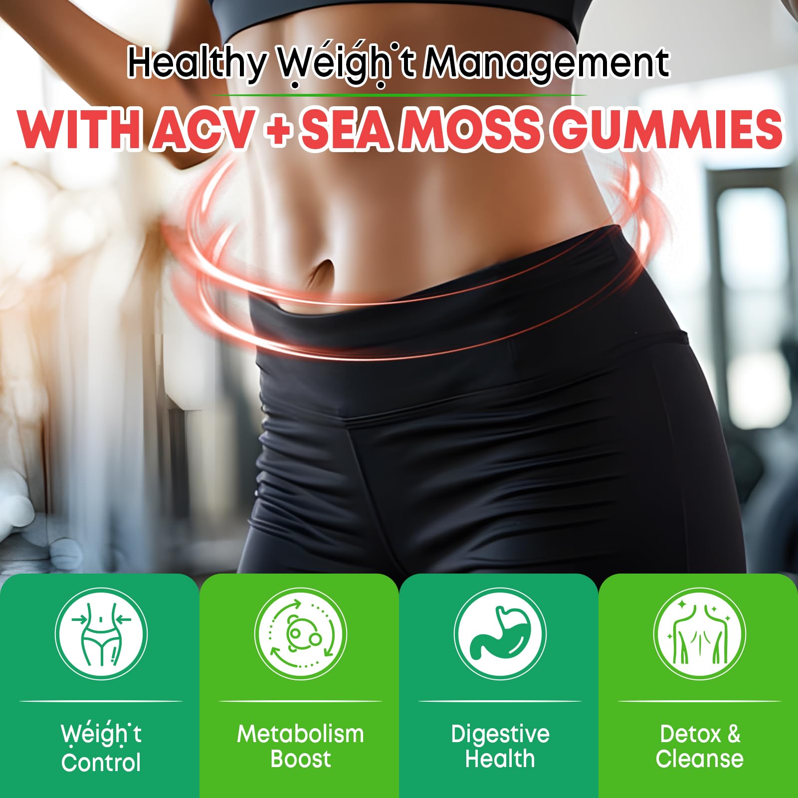 Vazatisi 2 Pack Apple Cider Vinegar Gummies, ACV with Sea Moss Gummies for Metabolism, Digestion, Detox, Gut & Immune Health, Apple Flavored -120 Count VazatisiAu supplements