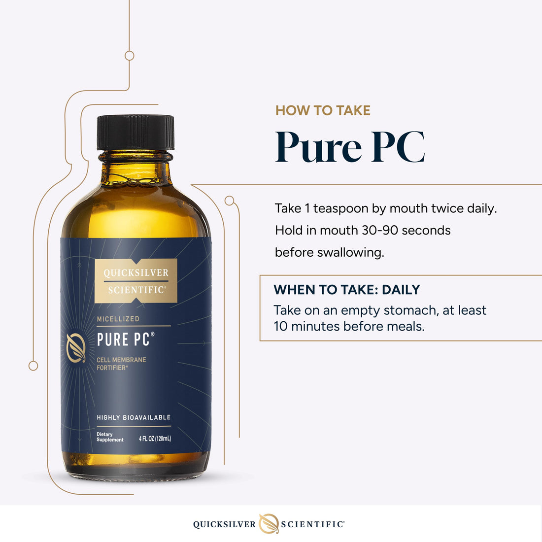 Quicksilver Scientific Micellized Pure PC - Phosphatidylcholine Liquid Supplement to Support Cellular & Liver Health - Superior Liposomal Absorption - Non-GMO Supportive Brain Supplement (4oz /120ml) Quicksilver ScientificUS supplements
