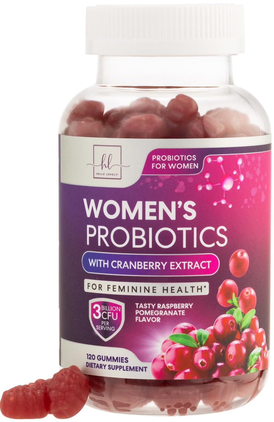Probiotics for Women + Cranberry - 3 Billion CFU Guaranteed & 6 Vegan Strains for Women's Hello Lovely!US supplements