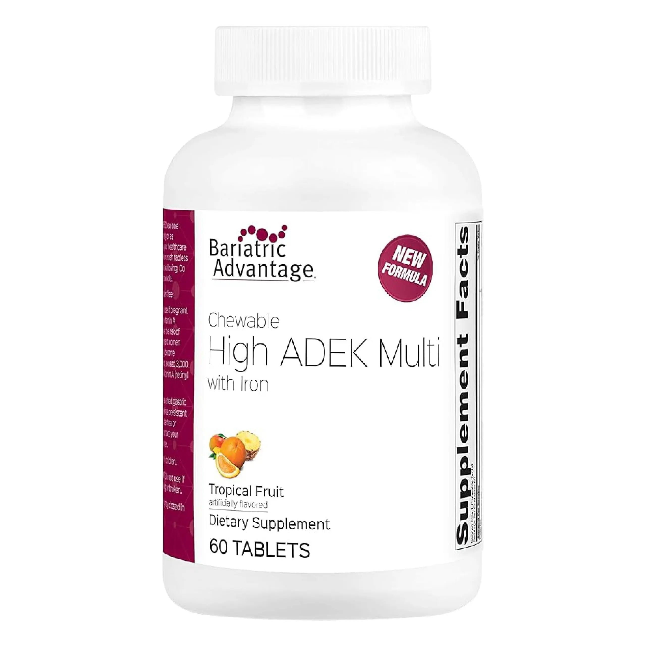 Bariatric Advantage Chewable High ADEK with Iron - for Bariatric Patients - High Potency Vitamin A, D, E & K - Includes B-Vitamins Bariatric AdvantageAu supplements