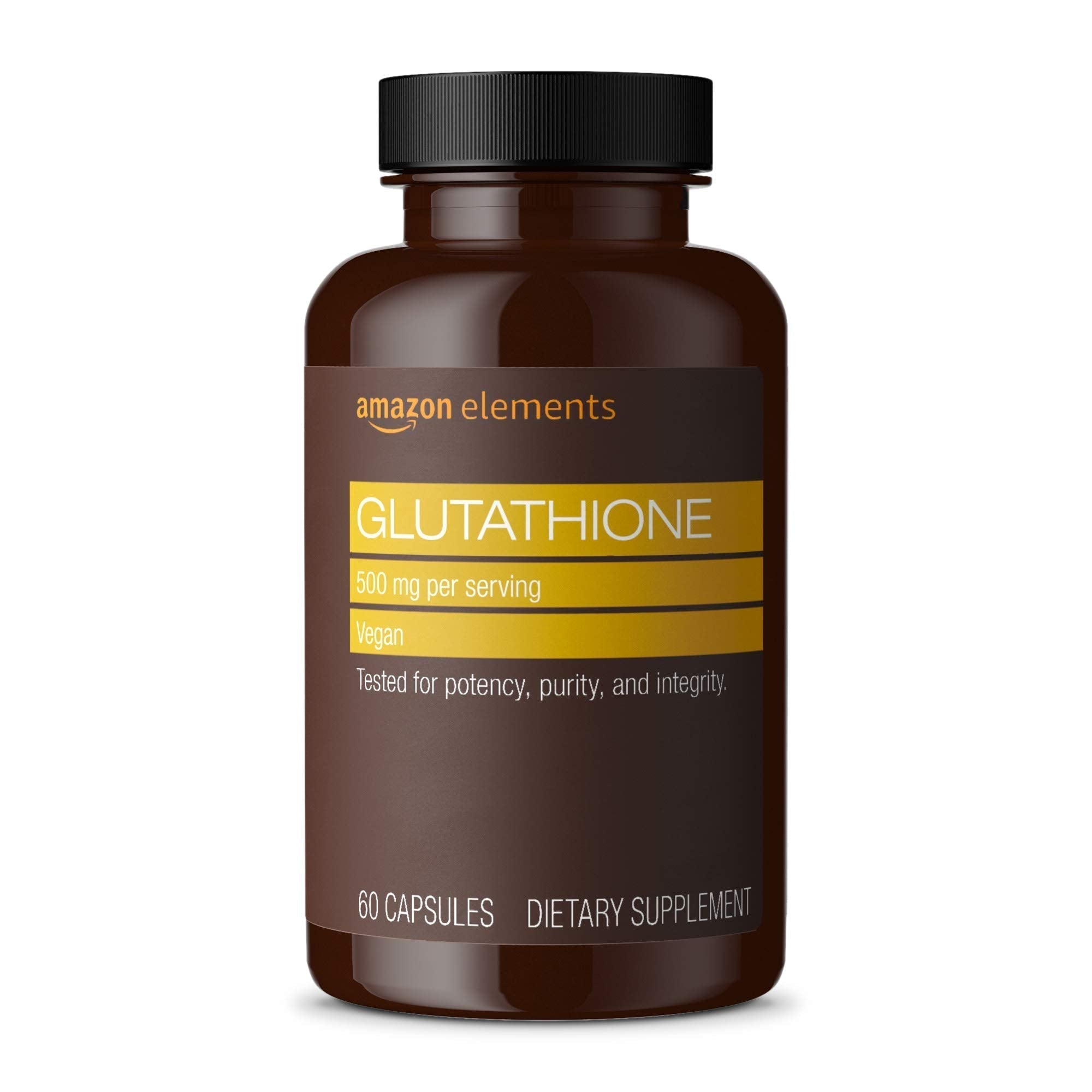 Amazon Elements Glutathione, Vegan, 500mg per Serving, 60 Capsules Amazon ElementsAu supplements