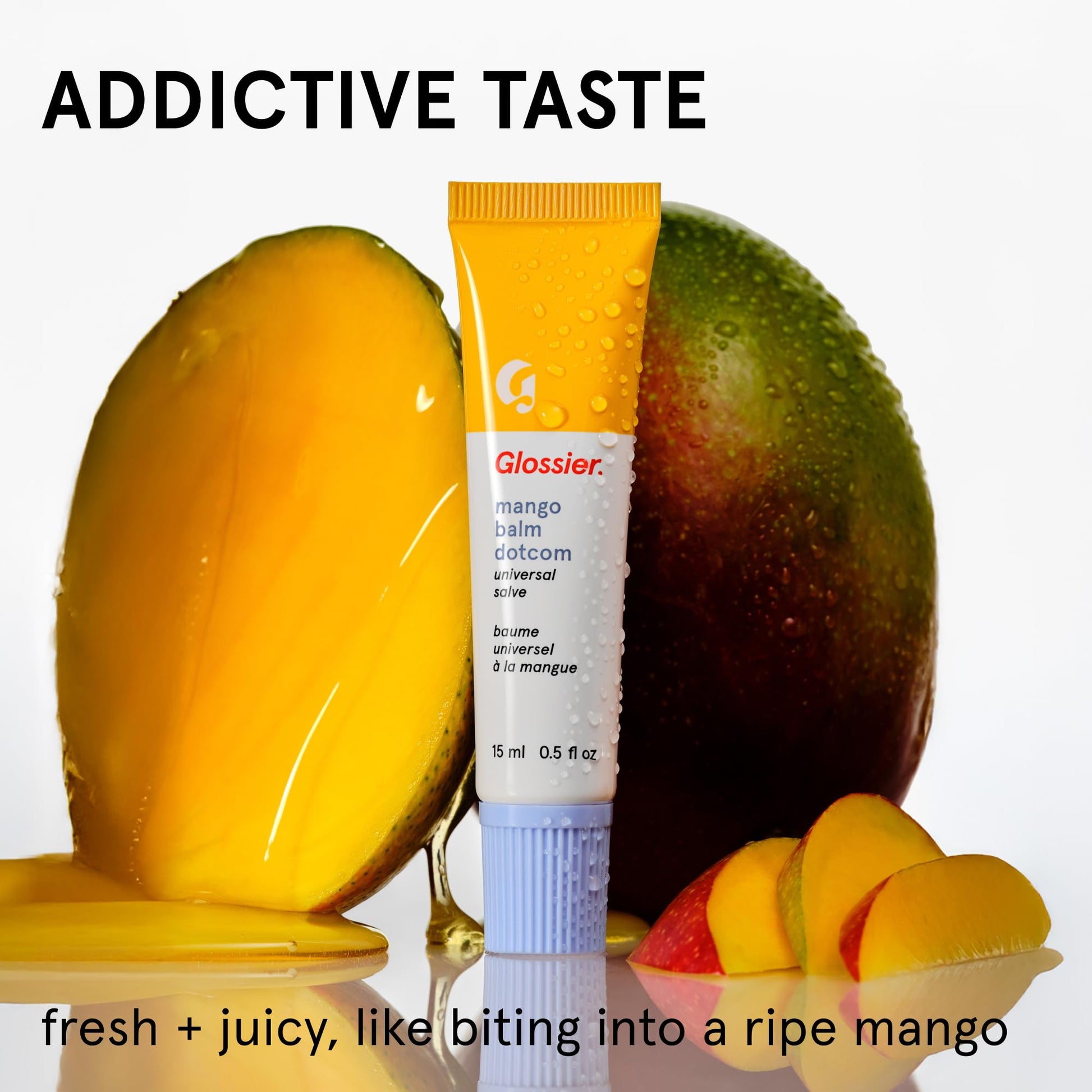 Glossier Balm Dotcom Hydrating Tinted Lip Balm - Universal Salve, Up to 12Hr Moisture for Dry Lips, Cuticles & Skin - Lanolin, Beeswax & Castor Oil - Mango, Tropical Peach Tint, 15ml GlossierAu supplements