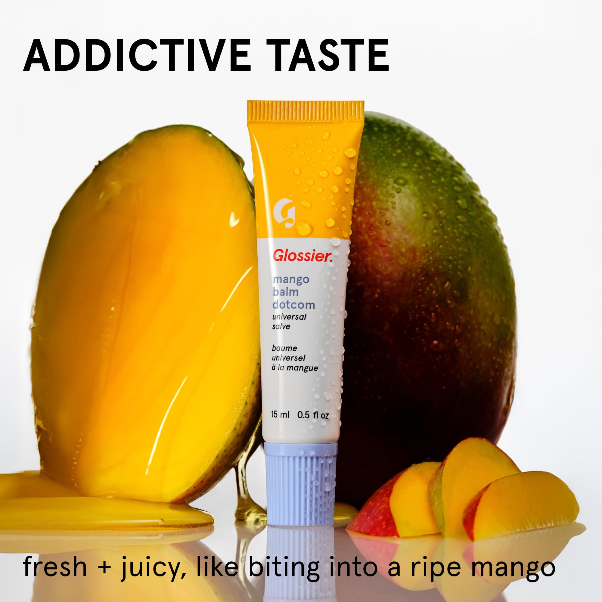 Glossier Balm Dotcom Hydrating Tinted Lip Balm - Universal Salve, Up to 12Hr Moisture for Dry Lips, Cuticles & Skin - Lanolin, Beeswax & Castor Oil - Mango, Tropical Peach Tint, 15ml GlossierAu supplements