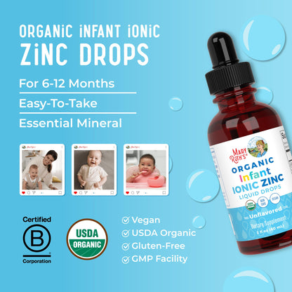 MaryRuth Organics Organic Infant Ionic Zinc Liquid Drops | Zinc Sulfate for Immune Support | Organic Glycerin | Antioxidant | Vegan | Formulated for Babies Ages 6-12 Months | 1 Month Supply | 2 Fl Oz MARYRUTH'SUS supplements
