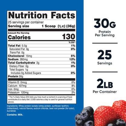 Nutricost Whey Protein Isolate (Strawberry Acai, 2 Pounds) NutricostUS supplements