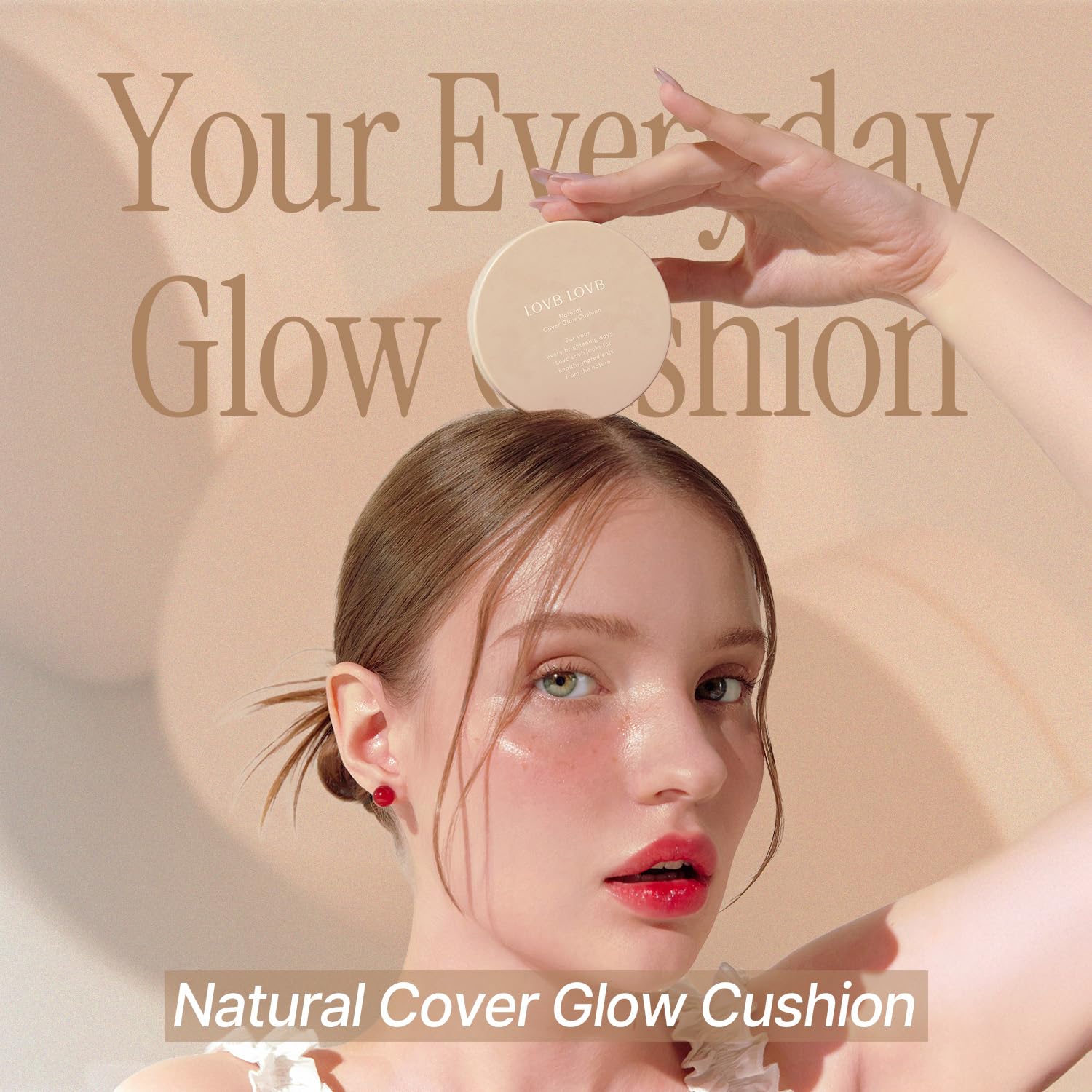 LOVB LOVB Natural Cover Glow Cushion Foundation | Satin Radiant Finish | Korean Foundation Makeup | Long-Lasting Natural Coverage | for All Skin Types 0.42 oz. (23N Natural Beige) LOVB LOVBAu supplements
