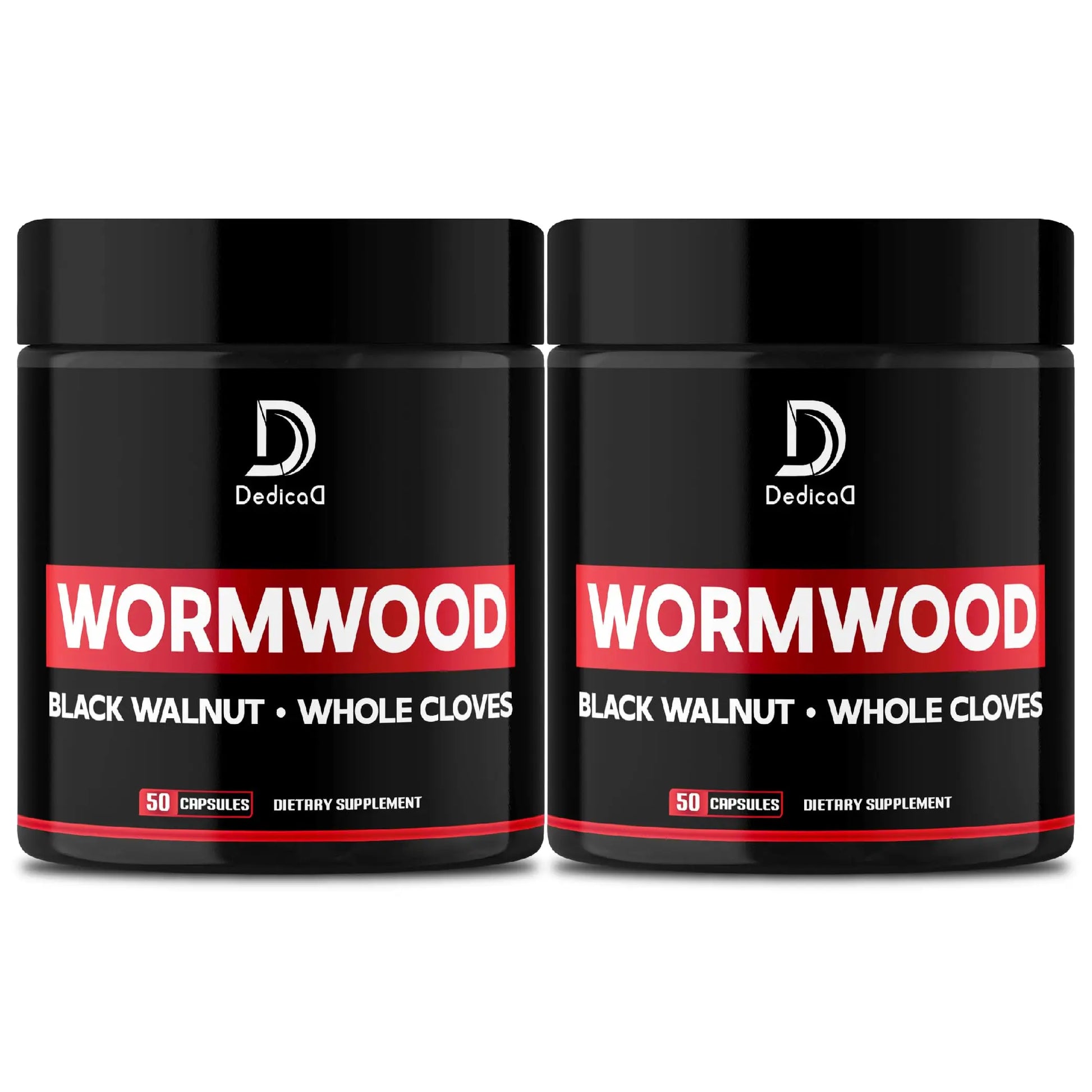 DEDICAD Wormwood Capsules - 12 Herbs Blended Black Walnut, Cloves, Ginger, Turmeric, Cinnamon, Apple, Quassia - 2 Packs 50 Capsules DEDICADAu supplements