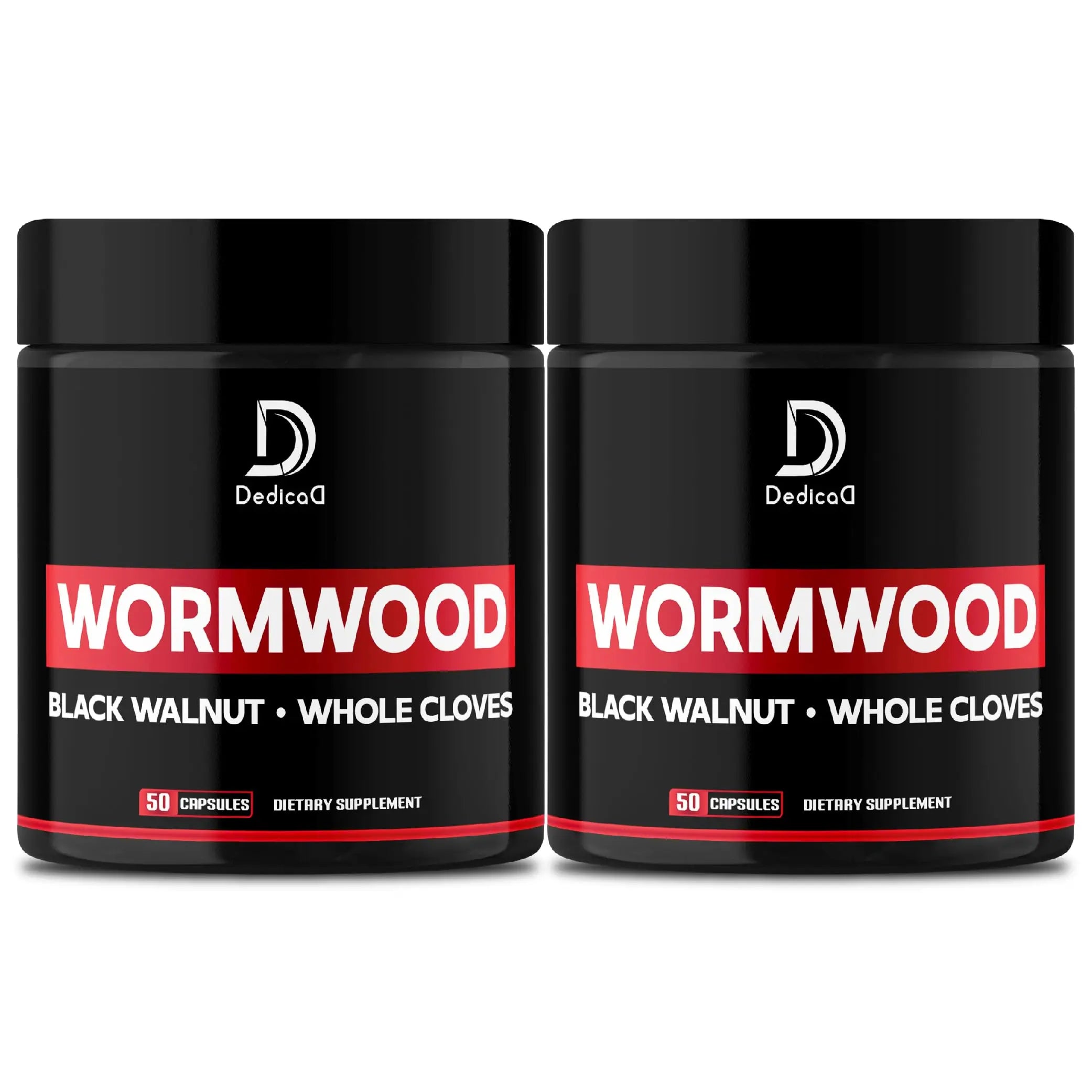 DEDICAD Wormwood Capsules - 12 Herbs Blended Black Walnut, Cloves, Ginger, Turmeric, Cinnamon, Apple, Quassia - 2 Packs 50 Capsules DEDICADAu supplements