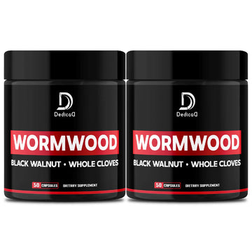 DEDICAD Wormwood Capsules - 12 Herbs Blended Black Walnut, Cloves, Ginger, Turmeric, Cinnamon, Apple, Quassia - 2 Packs 50 Capsules DEDICADAu supplements