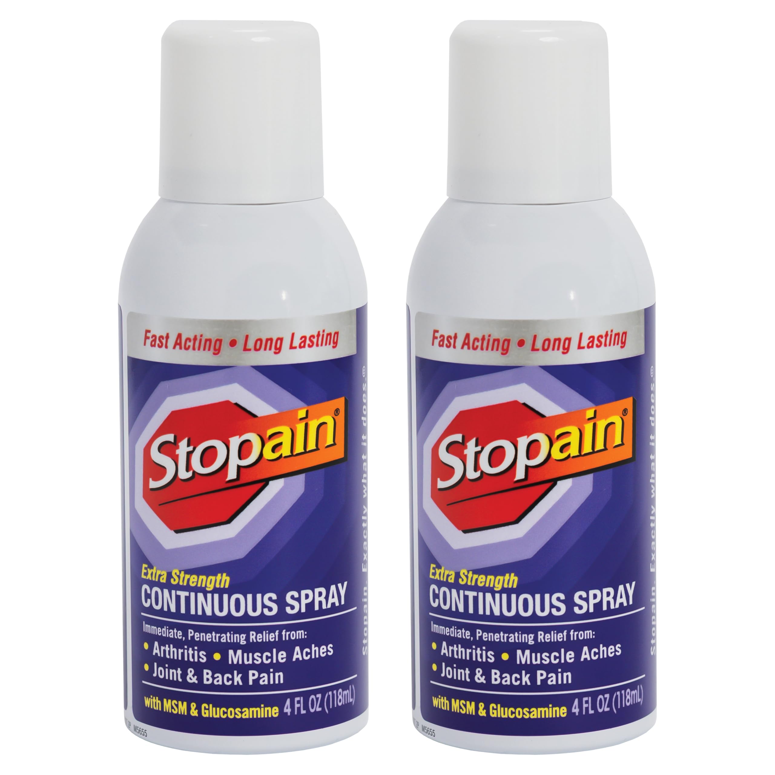 Stopain Pain Relief Spray 4oz (2 Pack) USA Made, Max Strength Fast Acting with MSM, Glucosamine, Menthol for Arthritis, Lower Back, Neck, HSA FSA Approved Topical Analgesic Products StopainAu supplements