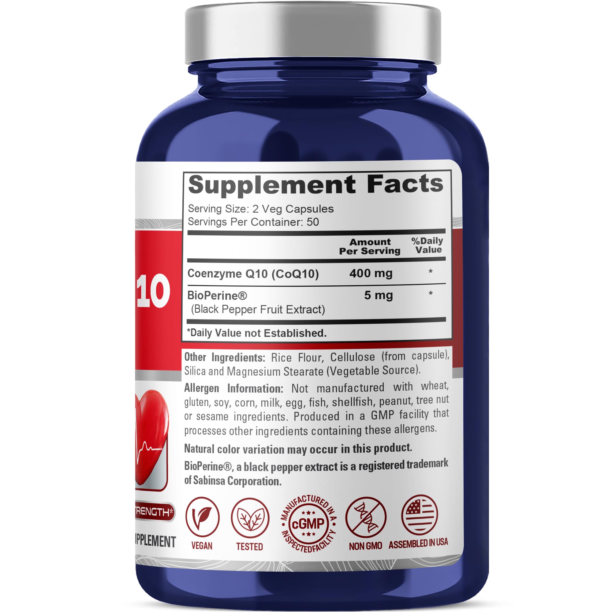 NusaPure CoQ10 400mg 100 Veggie Caps (Vegan, Non-GMO) Coenzyme Q10 Supplement, Antioxidant COQ-10 Enzyme, Coq 10 NusaPureAu supplements
