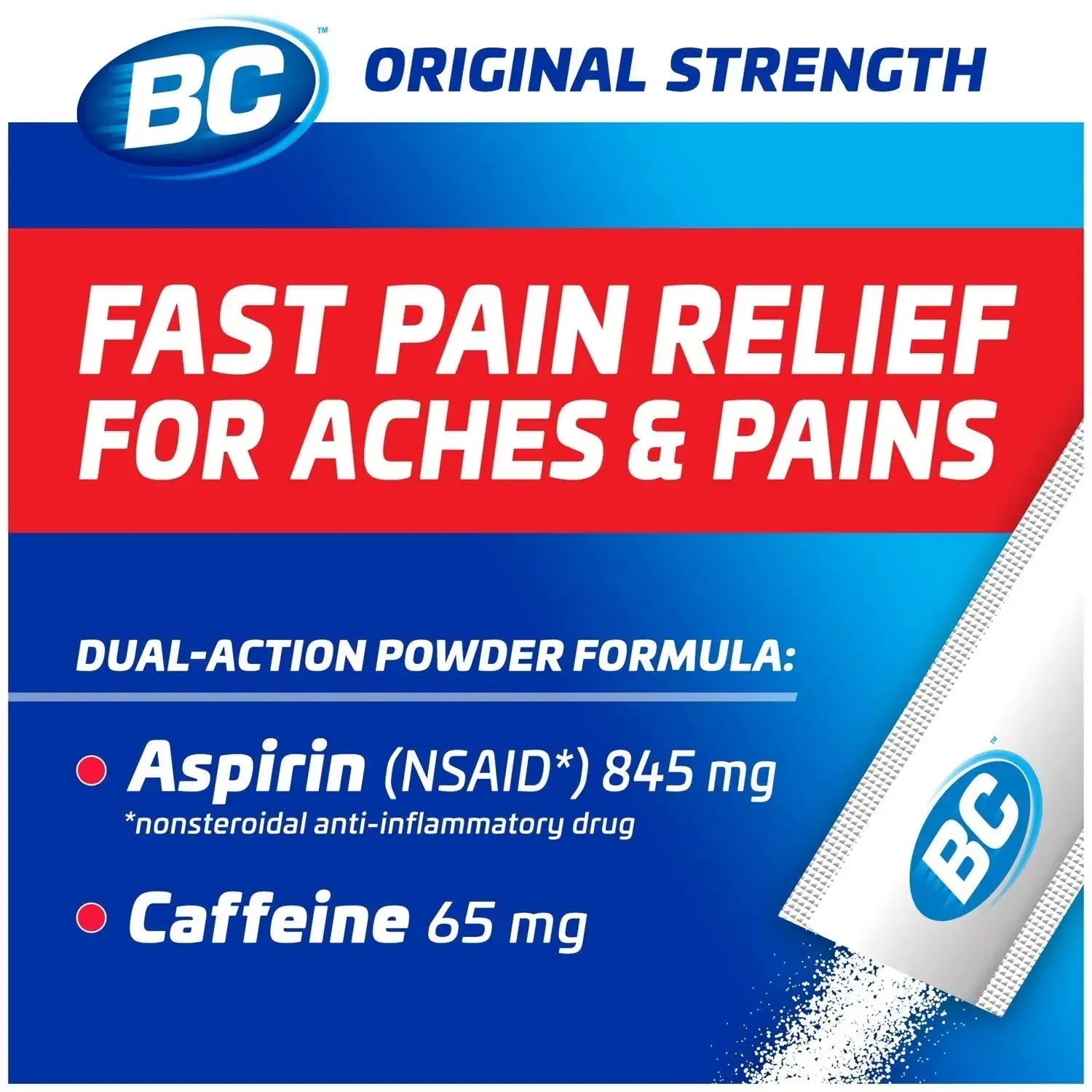 BC Powder Original Strength Pain Reliever, 50 Powder Sticks, 50 Count(Pack of 6) BCAu supplements